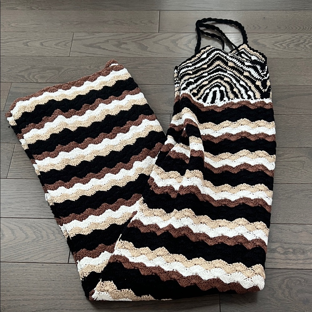 Ramy Brook Harlow Crochet Knit Midi Dress.